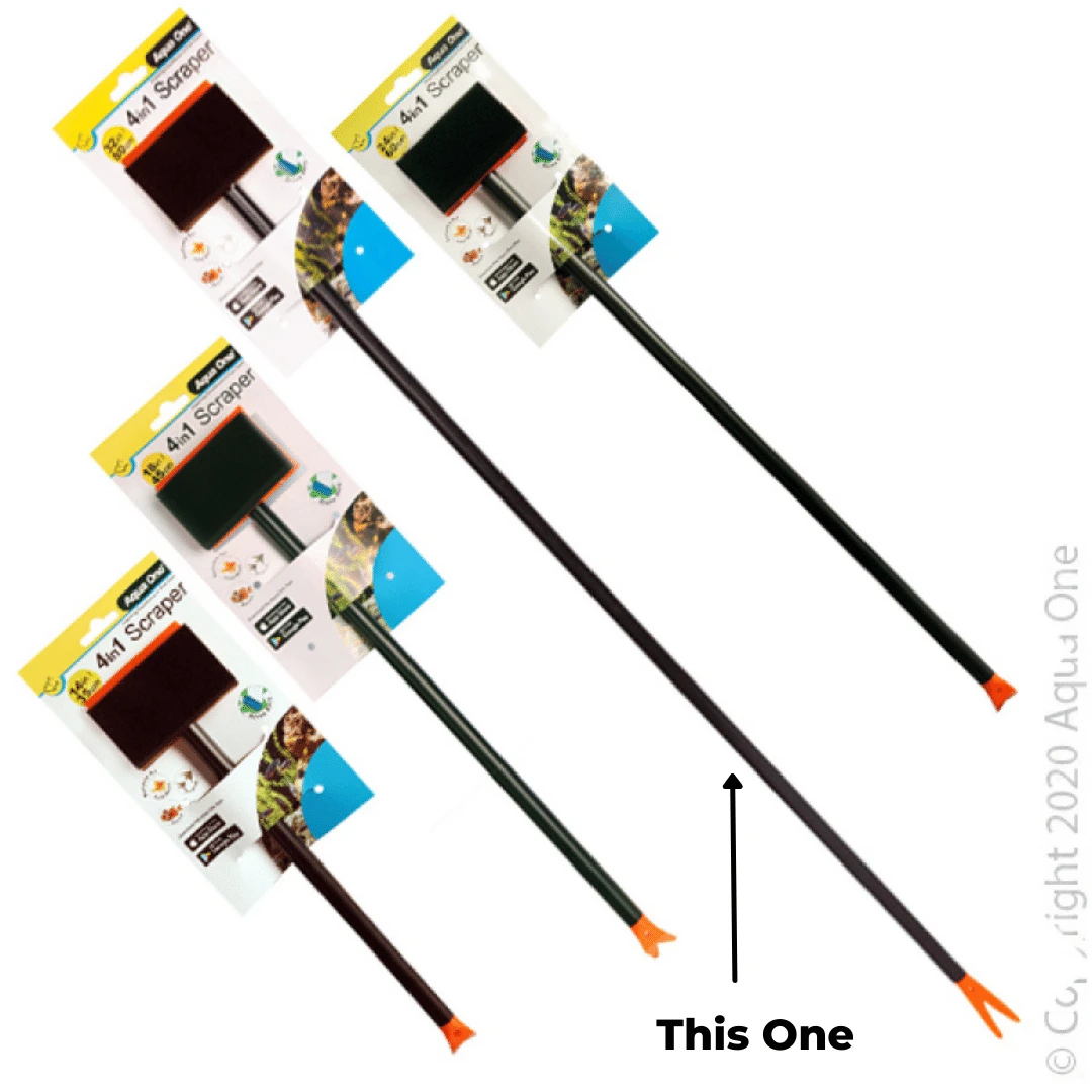 Aqua One Aquarium Scraper 4 In 1 32″/80cm 3 Aqua One Aquarium Scraper 4 In 1 32″/80cm