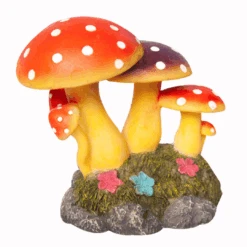 Aqua One Cluster Of Mushrooms On Mossy Rock 11.5 X 7.5 X 10.5cm