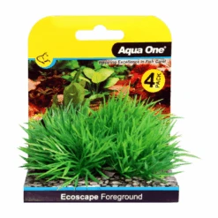 Aqua One Ecoscape Foreground Hair Grass Plastic Aquarium Plant 4pk Green