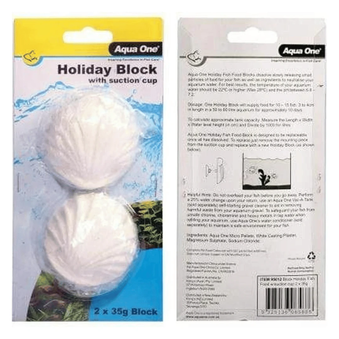 Aqua One Holiday Block 2 Pack (2 X 35g) W/Suction Cups 3 Aqua One Holiday Block 2 Pack (2 X 35g) W/Suction Cups