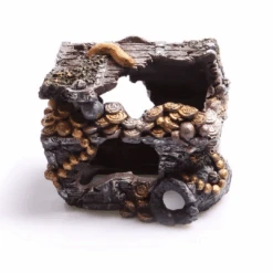 Aqua One Treasure Chest With Coins And Eel 14.5 X 12 X 12cm