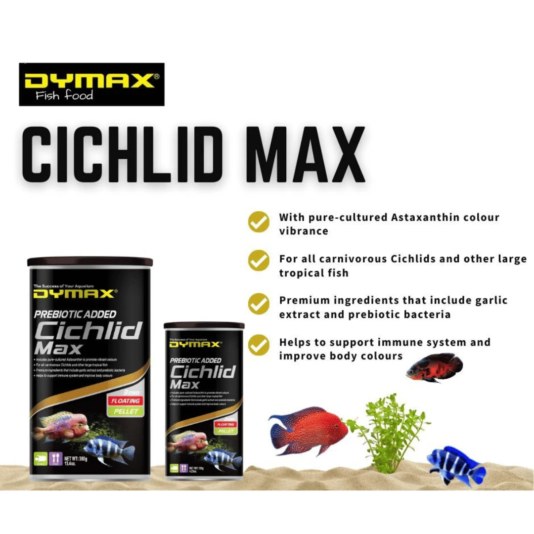 Dymax Cichlid Max 3mm Floating Pellets 120g 4 Dymax Cichlid Max 3mm Floating Pellets 120g - Image 2