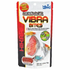 Hikari Vibra Bites Bloodworm Shaped Colour Enhancing Tropical Fish Food 73g